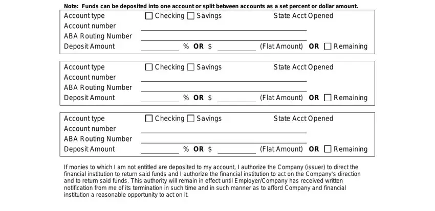 Finishing Deposit Slip Bank America step 2