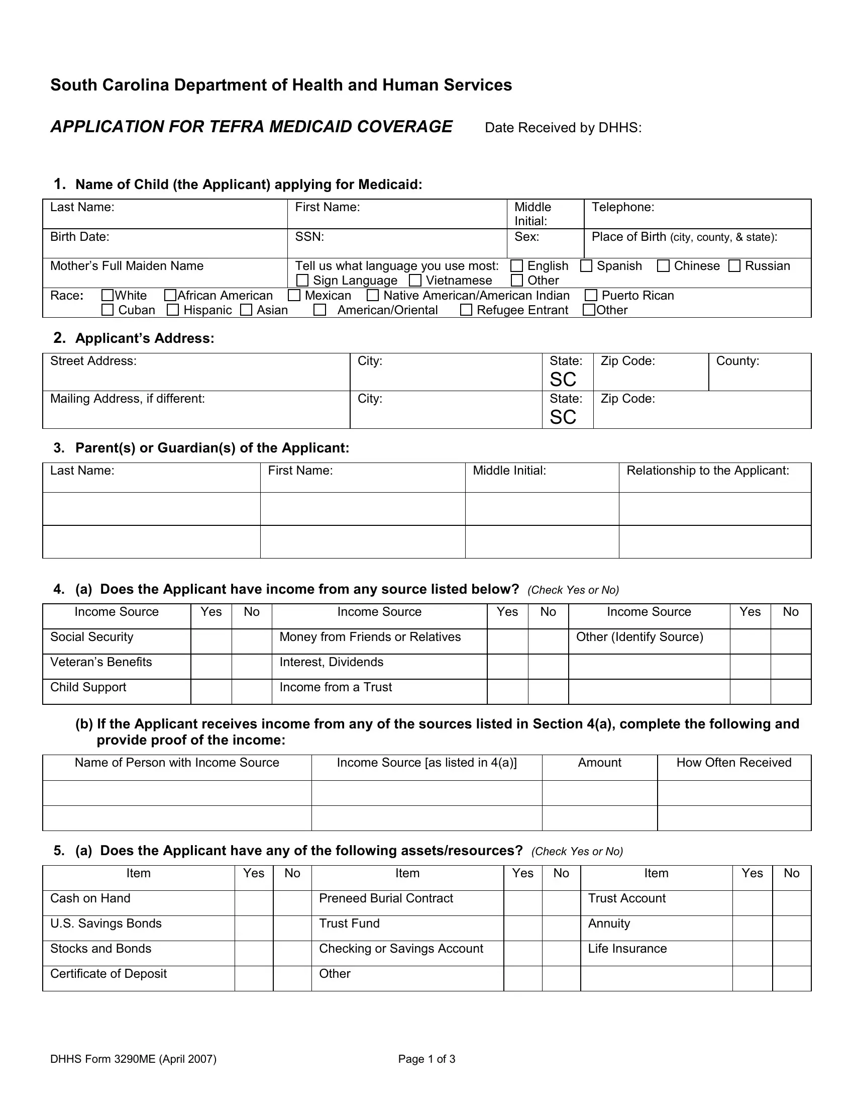 Dhhs Form 3290Me Preview