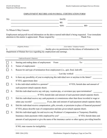 DHS 1266 Form Preview