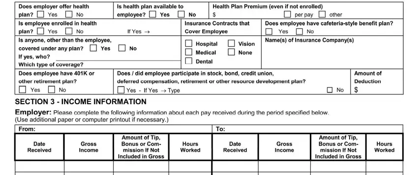 Filling in dhs verification employment stage 4