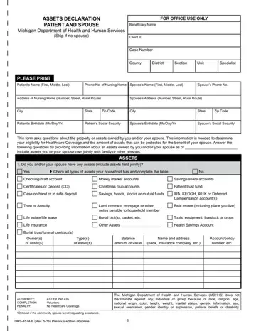 Dhs 4574 B Form Preview