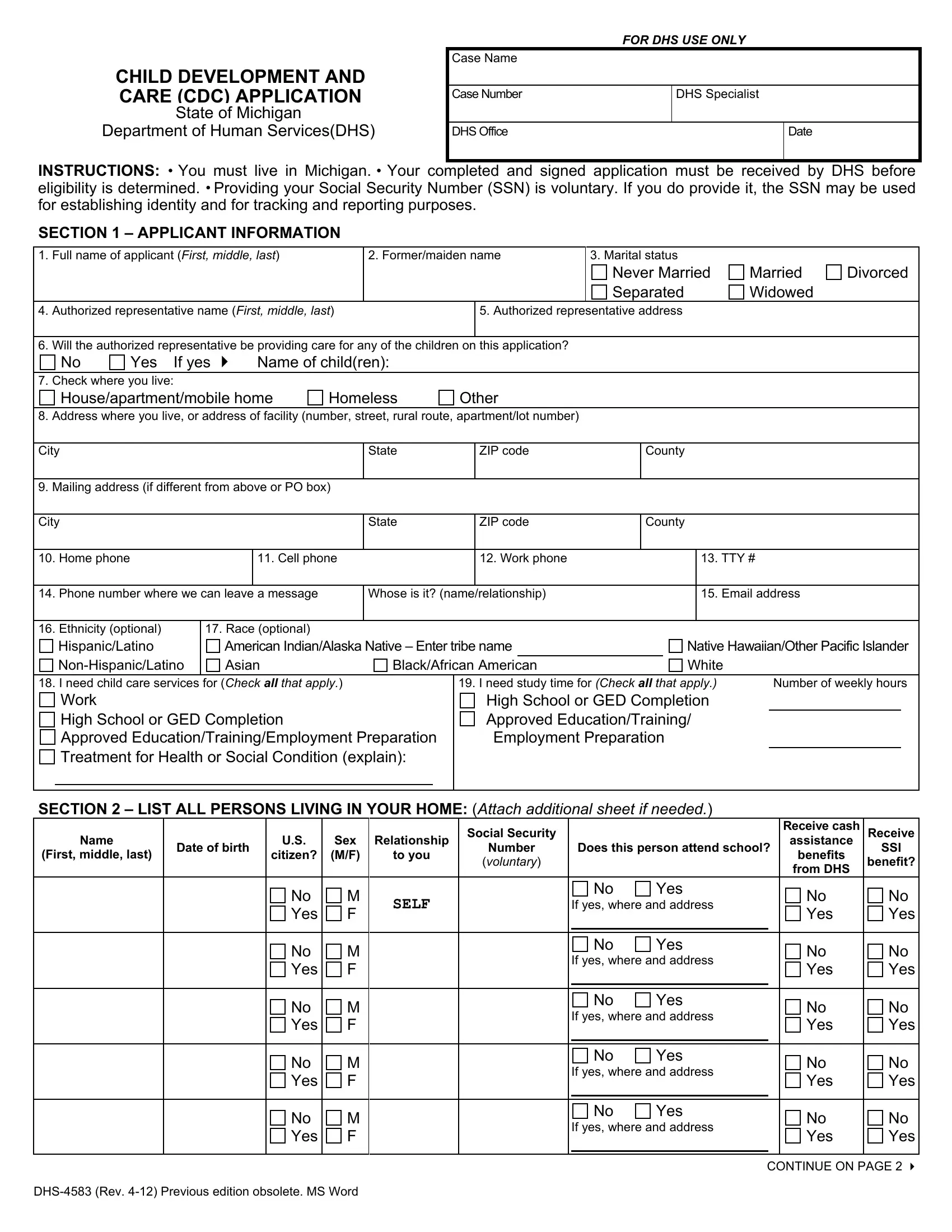 Dhs 4578 Fill Online Printable Fillable Blank Pdffill 1138