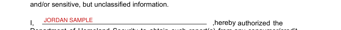 DHS Form 11000-9 example filled out, i and the authorization