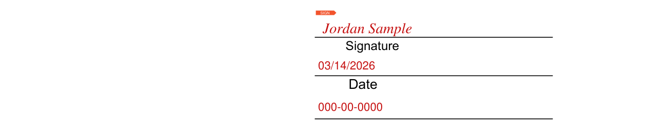 DHS Form 11000-9 example filled out, signature and date