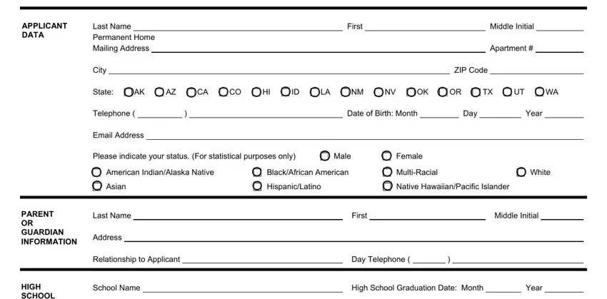 portion of blanks in carl's jr application