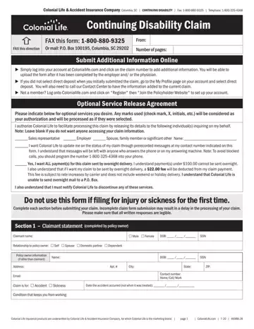 Disability Claim Form Preview
