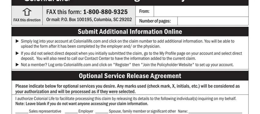 colonial life disability claim insurance form spaces to complete