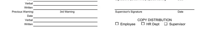 step 3 to completing employee disciplinary