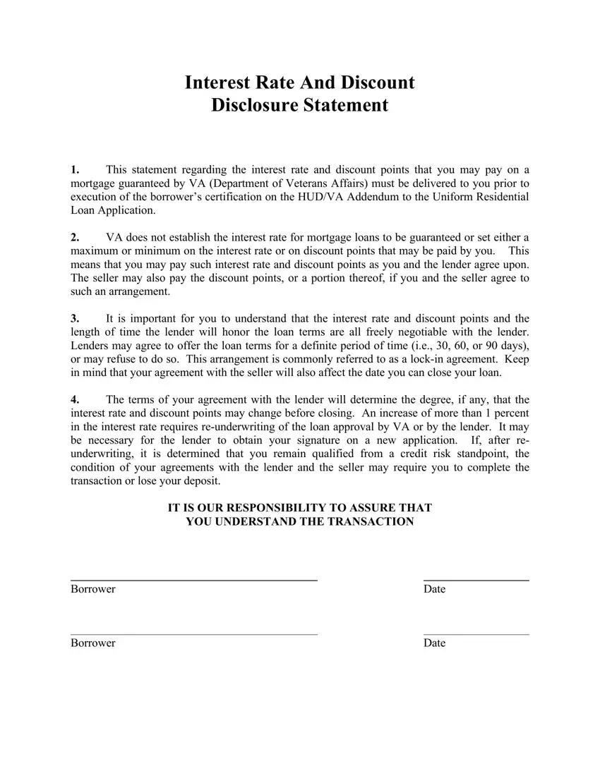 Discount Disclosure Statement first page preview