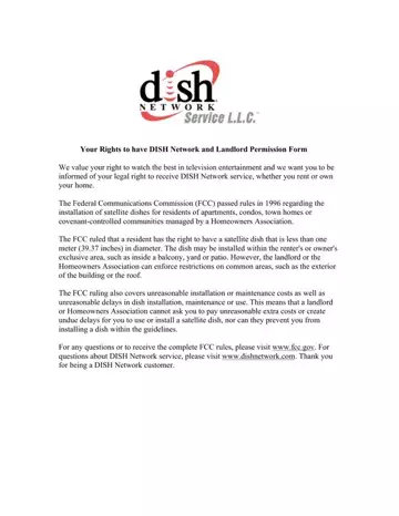Dish Network Landlord Agreement Form Preview