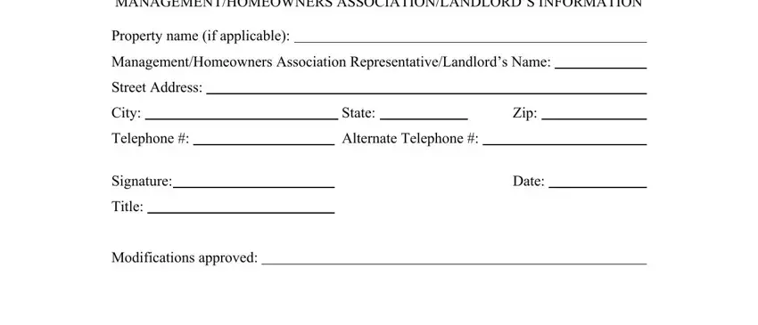Entering details in landlord permission template step 2