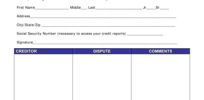 step 1 to writing forms to dispute credit report