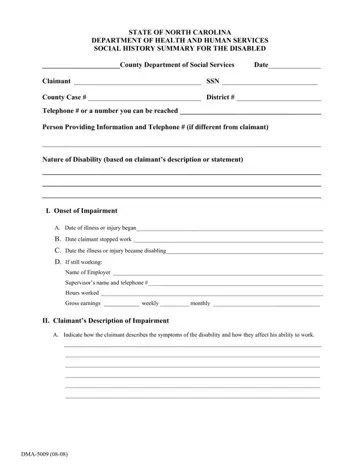 Dma 5009 Form Preview