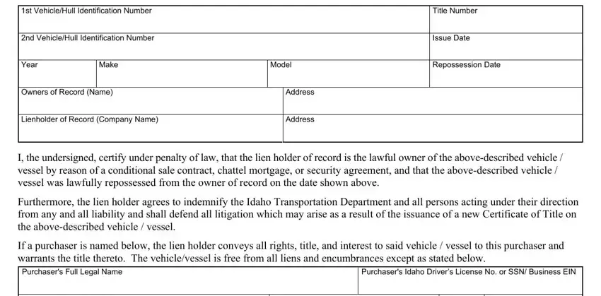 example of fields in idaho itd 3366