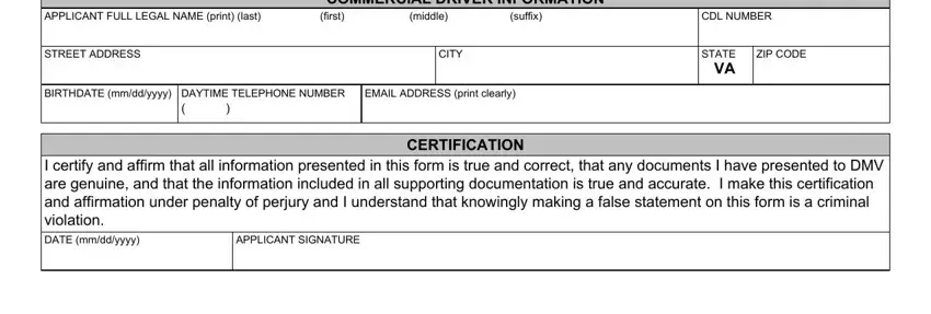 stage 2 to entering details in va self certification