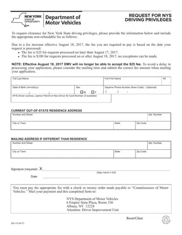 Dmv Ds 115 Form Preview
