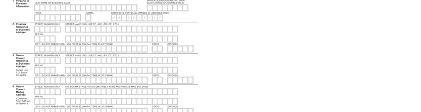 Completing dmv 14 form step 4