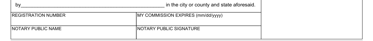 Form DL 55 example filled out, notarization
