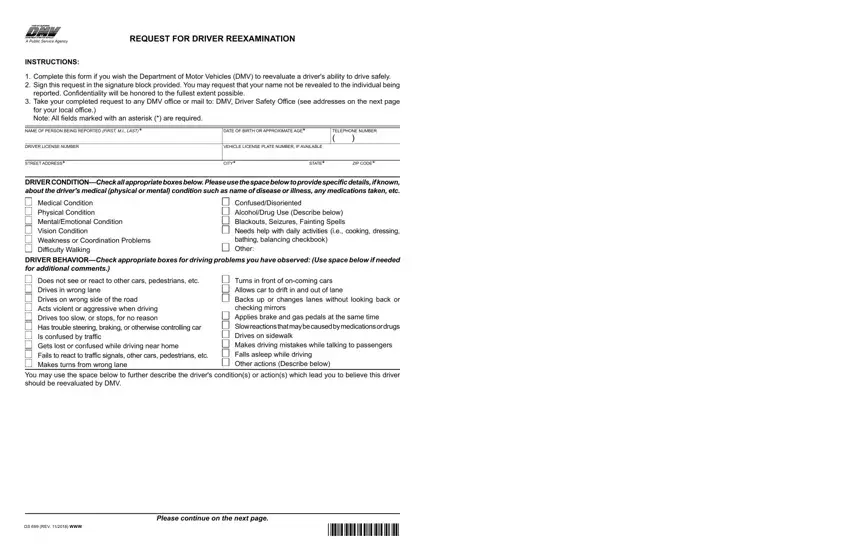 Dmv Form Ds 699 first page preview