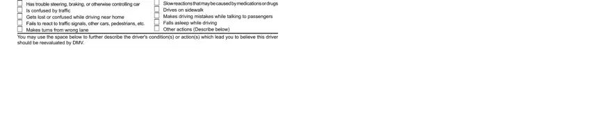 ds 699 Does not see or react to other, Applies brake and gas pedals at, and You may use the space below to fields to fill