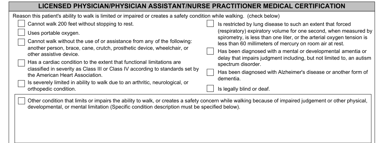 MED 10 example filled out, physician, physician assistant or nurse practitioner medical certification