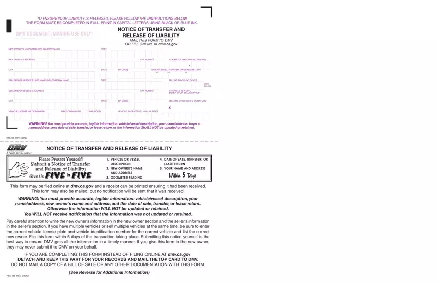 Dmv Form Reg 138 first page preview