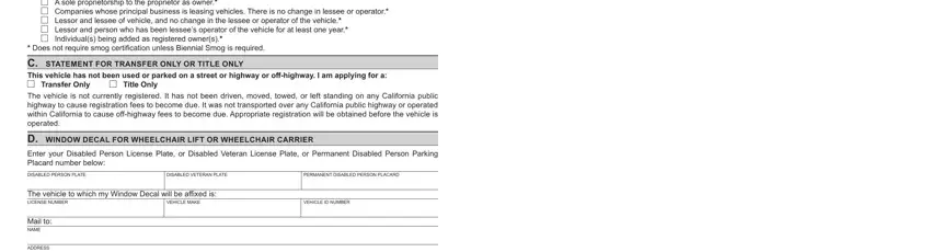 Filling out reg 256 dmv part 2