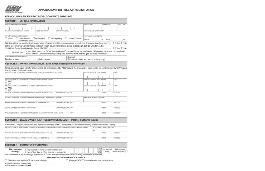 Dmv Form Reg 343 first page preview