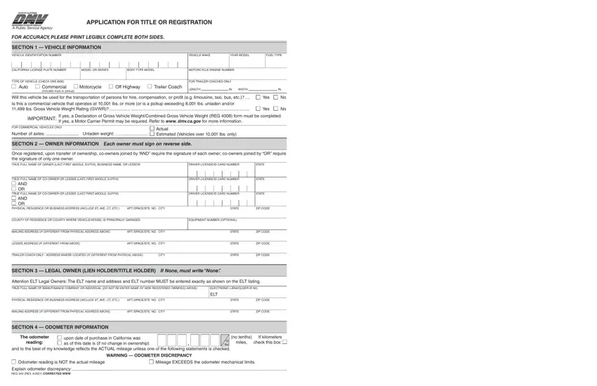 Dmv Form Reg 343 Fill Out Printable PDF Forms Online