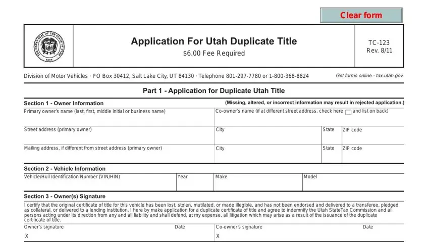 filling out tc123 part 1