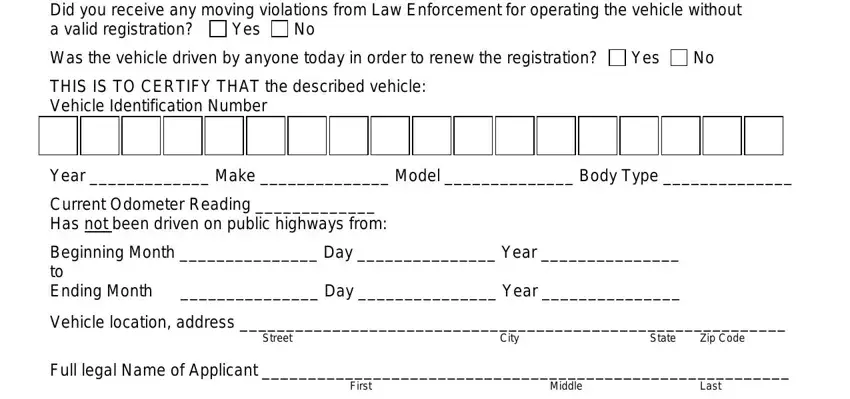 part 1 to filling out non operational dmv nv