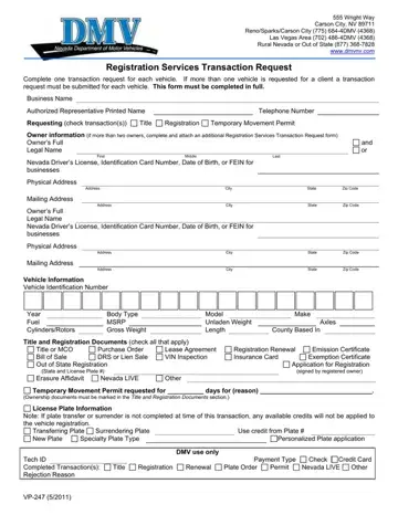 DMV Form VP-247 Preview