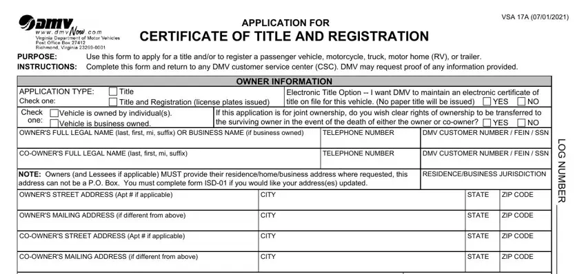certificate title gaps to fill out