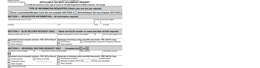 ins 70 form dmv fields to complete