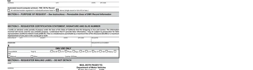 Filling in ins 70 form dmv part 2