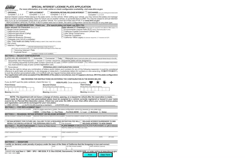 Dmv Reg 17 Form first page preview