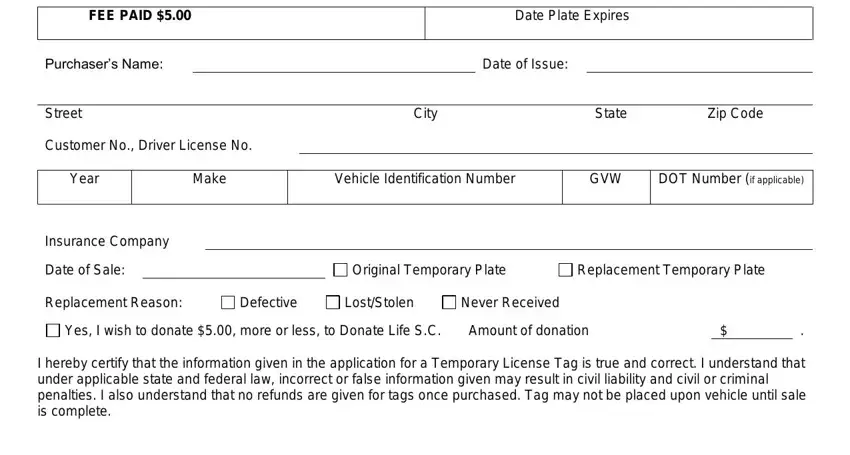 how to get a 45 day tag in sc fields to fill out