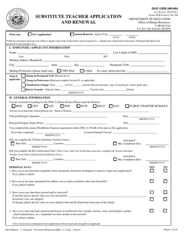 Doe Ohr 600 004 Form Preview
