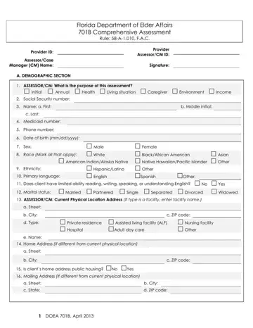 DOEA 701B Form Preview
