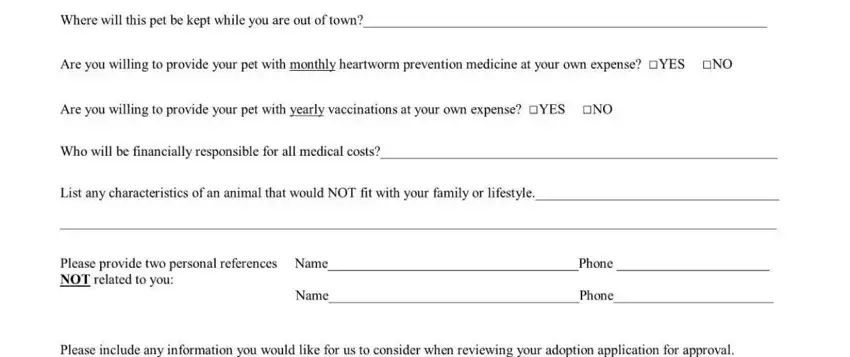 Entering details in adoption form for dogs part 5