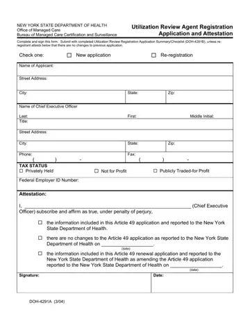 Doh 4291A Form Preview