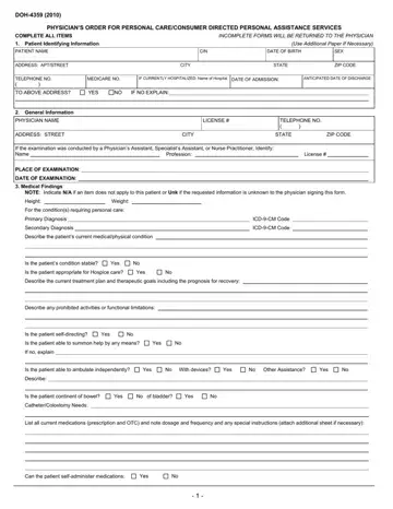 Doh 4359 Form Preview