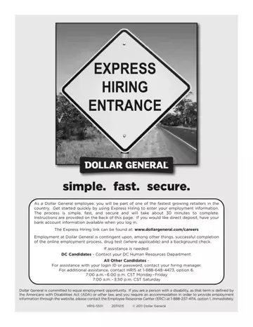 Dollar General Express Hiring Preview