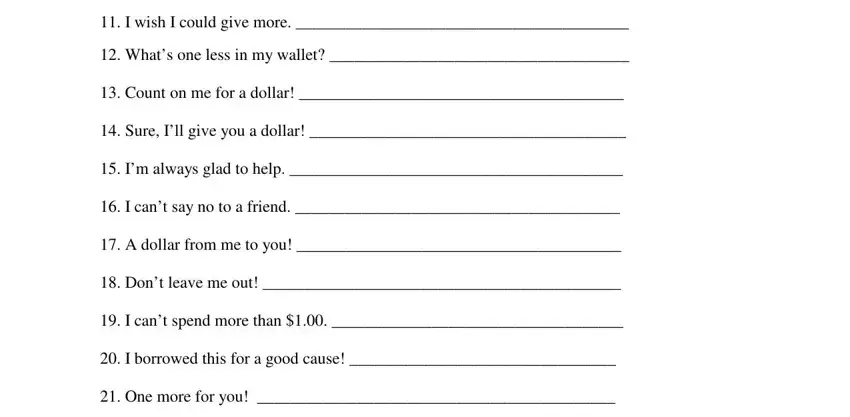 part 2 to finishing dollar donation sheets