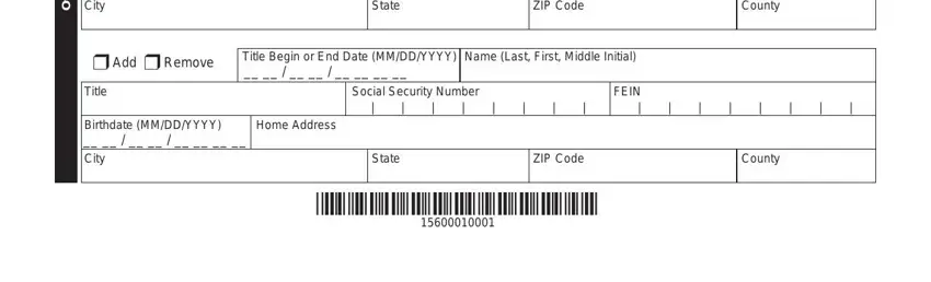 Filling in form 126 missouri step 3