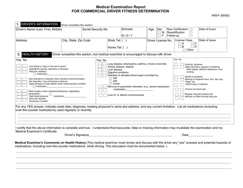 Dot Medical Form first page preview