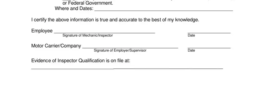 Finishing dot inspection checklist stage 5