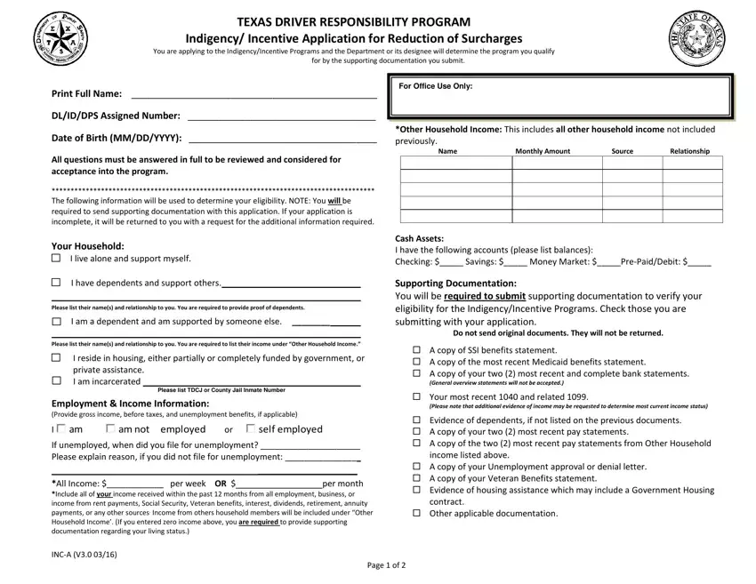 Dps Surcharge Indigent Form first page preview