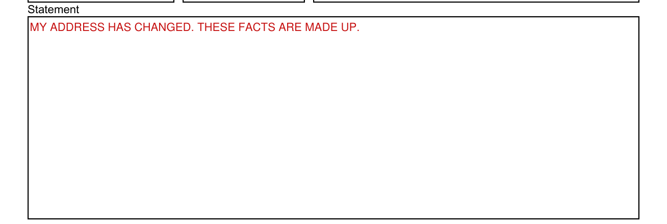 Form DR 2444 example filled out, statement