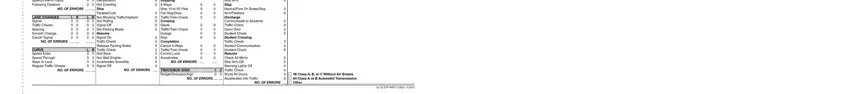 URBANRURAL HIGHWAY Regular Traffic, NO OF ERRORS, L R, LANE CHANGES Signal Traffic Checks, NO OF ERRORS, CURVE Speed Enter Speed Through, U R ROAD SIDE STOPSTART   Approach, L R Not Blocking TrafficHydrant, Traffic Check Release Parking Brake, L R Traffic Check   Roll Back, NO OF ERRORS, NO OF ERRORS, TrafficTrain Check, Stop  to  Feet, and Full StopDoor  TrafficTrain Check in ca dmv final skills evaluation form for cdl